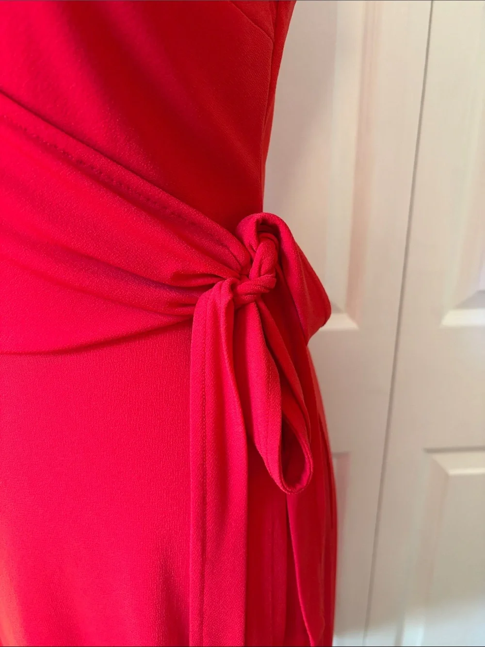Express Red faux wrap dress size small deep V neck crossover stretch tank top